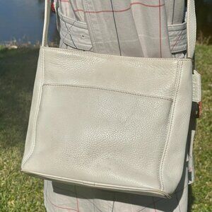 COACH Vintage 1996 Sonoma Pocket Zip Natural Grain Soft Leather Ivy White 4924